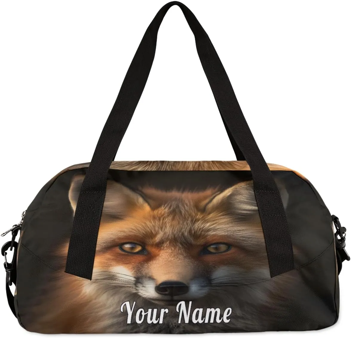 Personalized Kids Duffel Bag Animal Wildlife Fox,Custom Sport Gym Bag for Boys Girls,WWeekender Overnight Bags Travel Duffel Bag,Customized Kids Gift