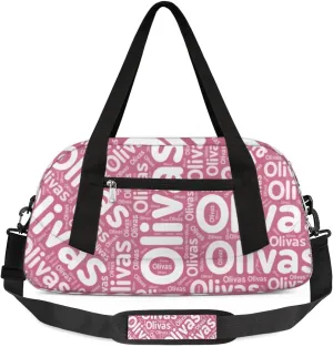 Personalized Kids Duffel Bag, Custom Sport Gym Bag, Dance Bag Weekender Carry On Bags Travel Duffel Bag for Boy & Girl Hotpink