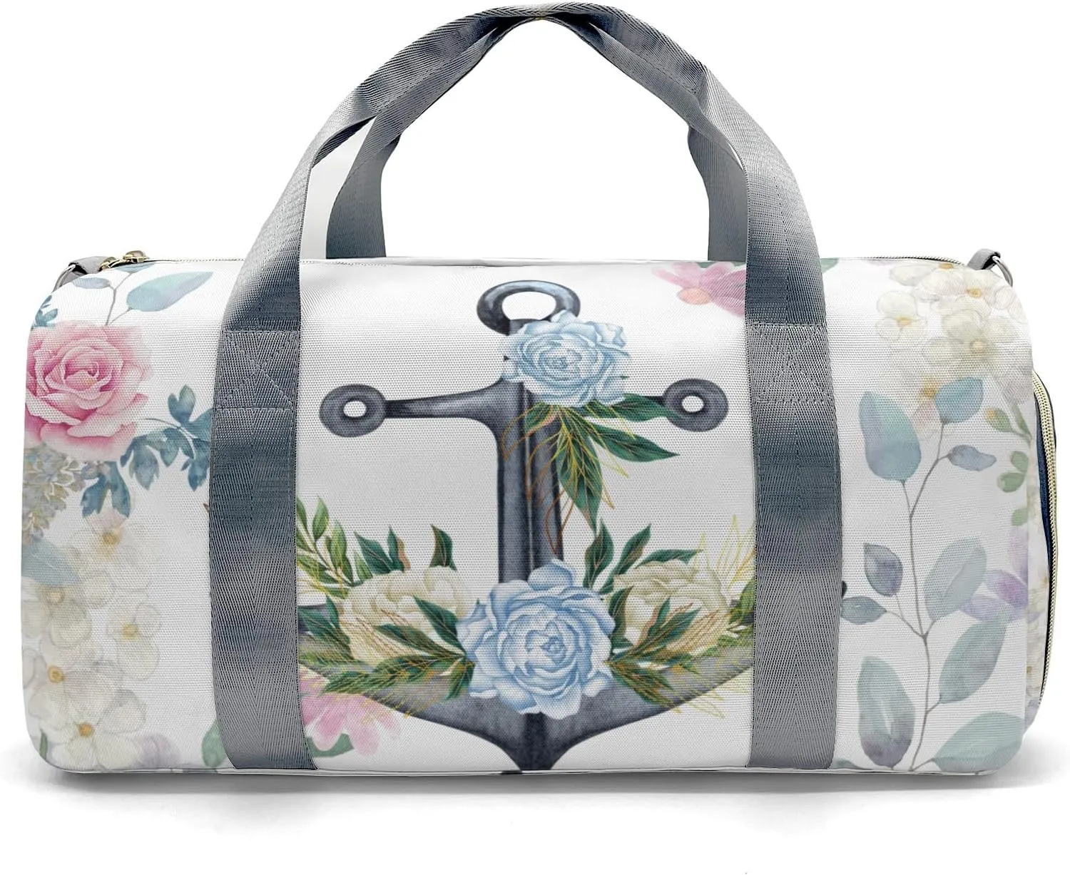 Personalized Name Duffel Bag Blue Anchor Watercolor Nautical Marine Ultimate Travel Bags: Your Companion for Every Adventure
