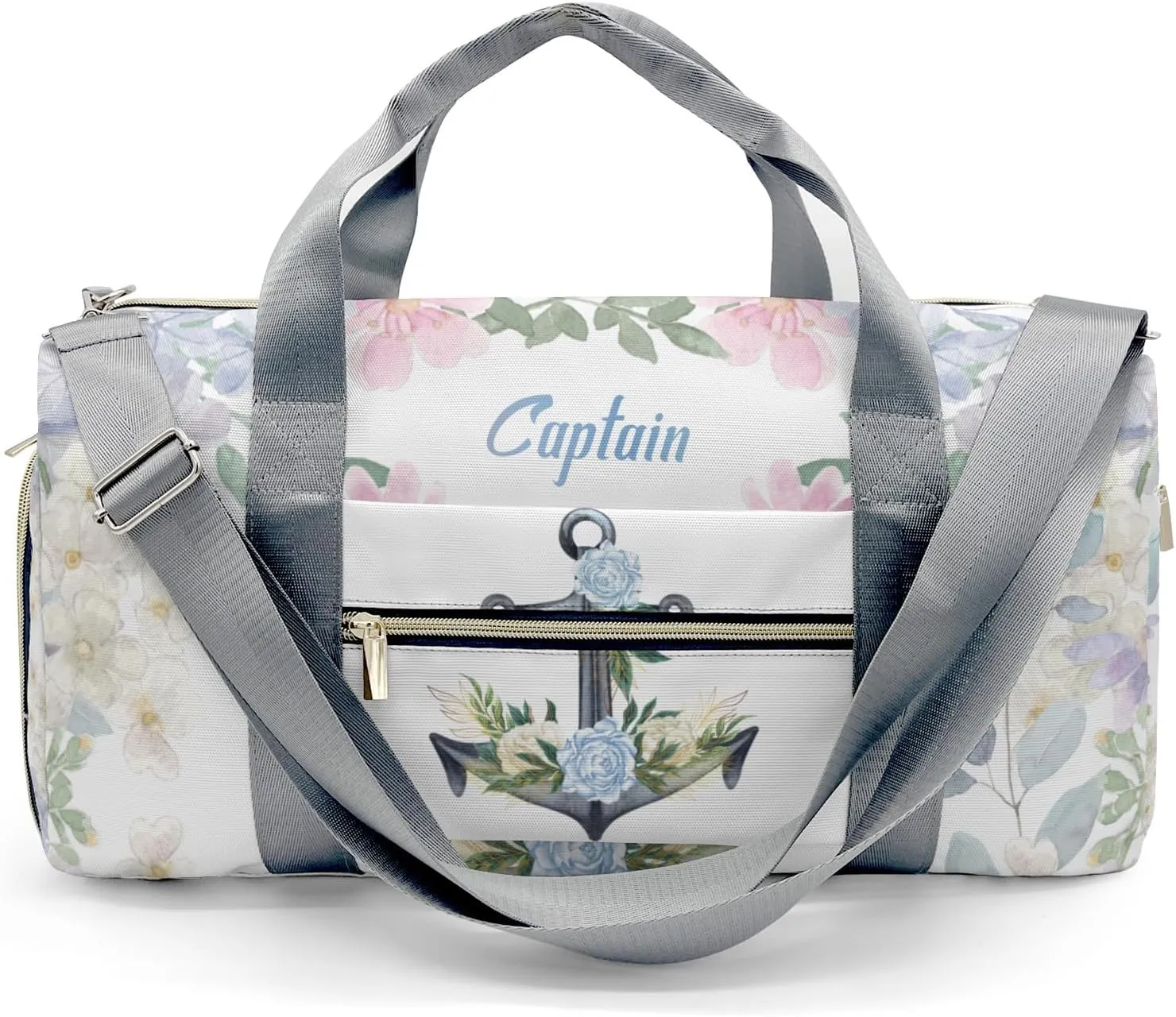 Personalized Name Duffel Bag Blue Anchor Watercolor Nautical Marine Ultimate Travel Bags: Your Companion for Every Adventure