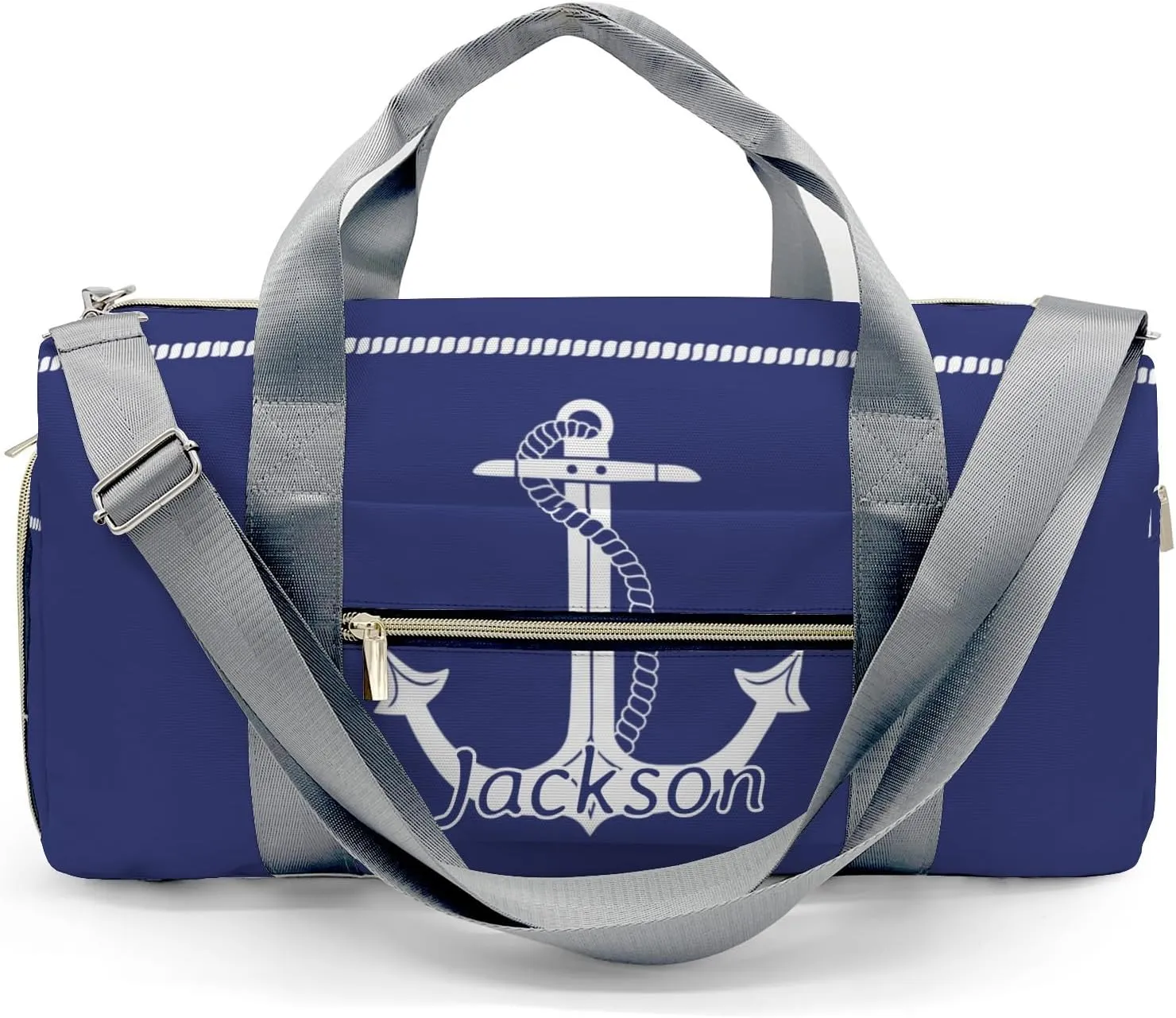 Personalized Name Duffel Bag Blue Nautical Anchor Marine Ultimate Travel Bags: Your Companion for Every Adventure
