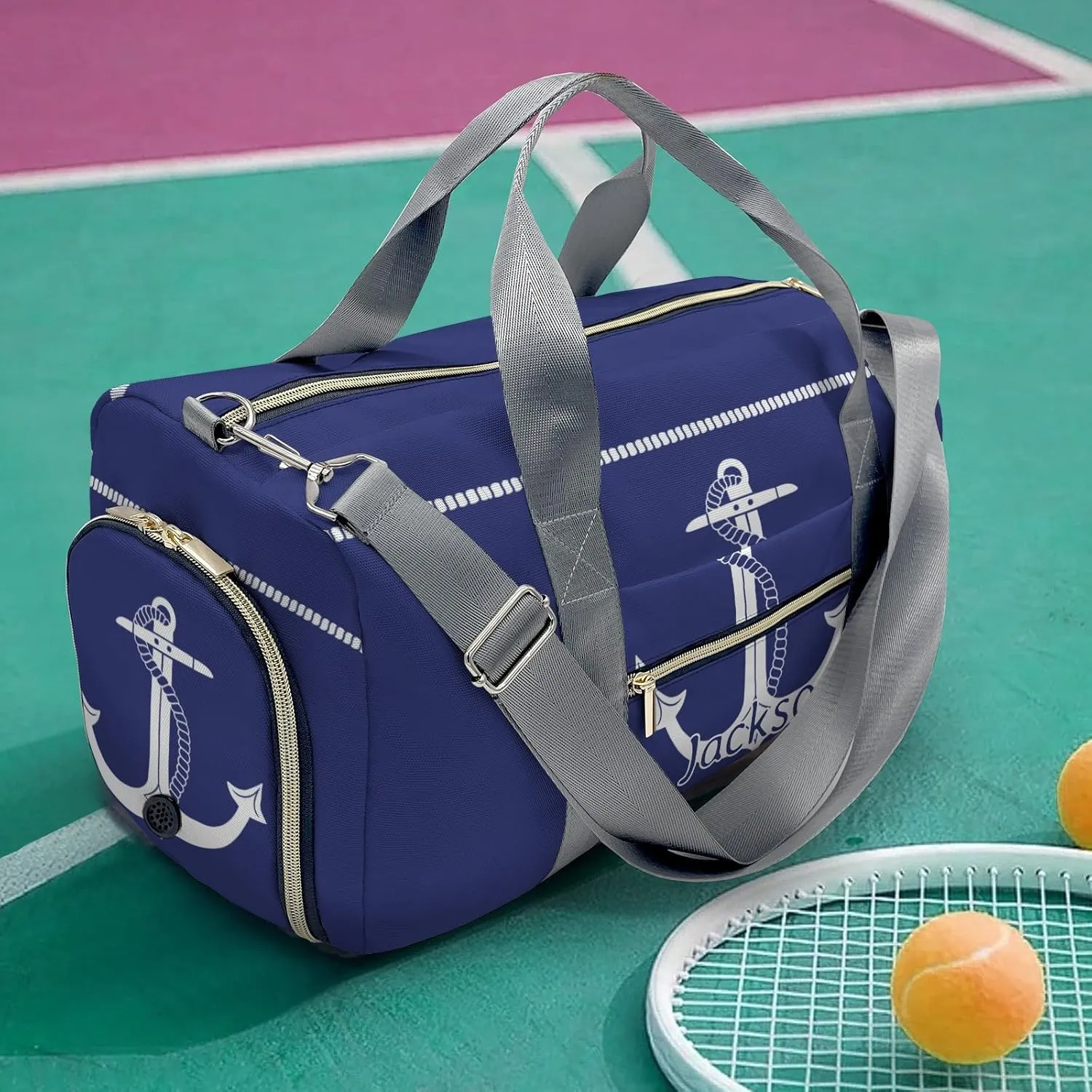 Personalized Name Duffel Bag Blue Nautical Anchor Marine Ultimate Travel Bags: Your Companion for Every Adventure