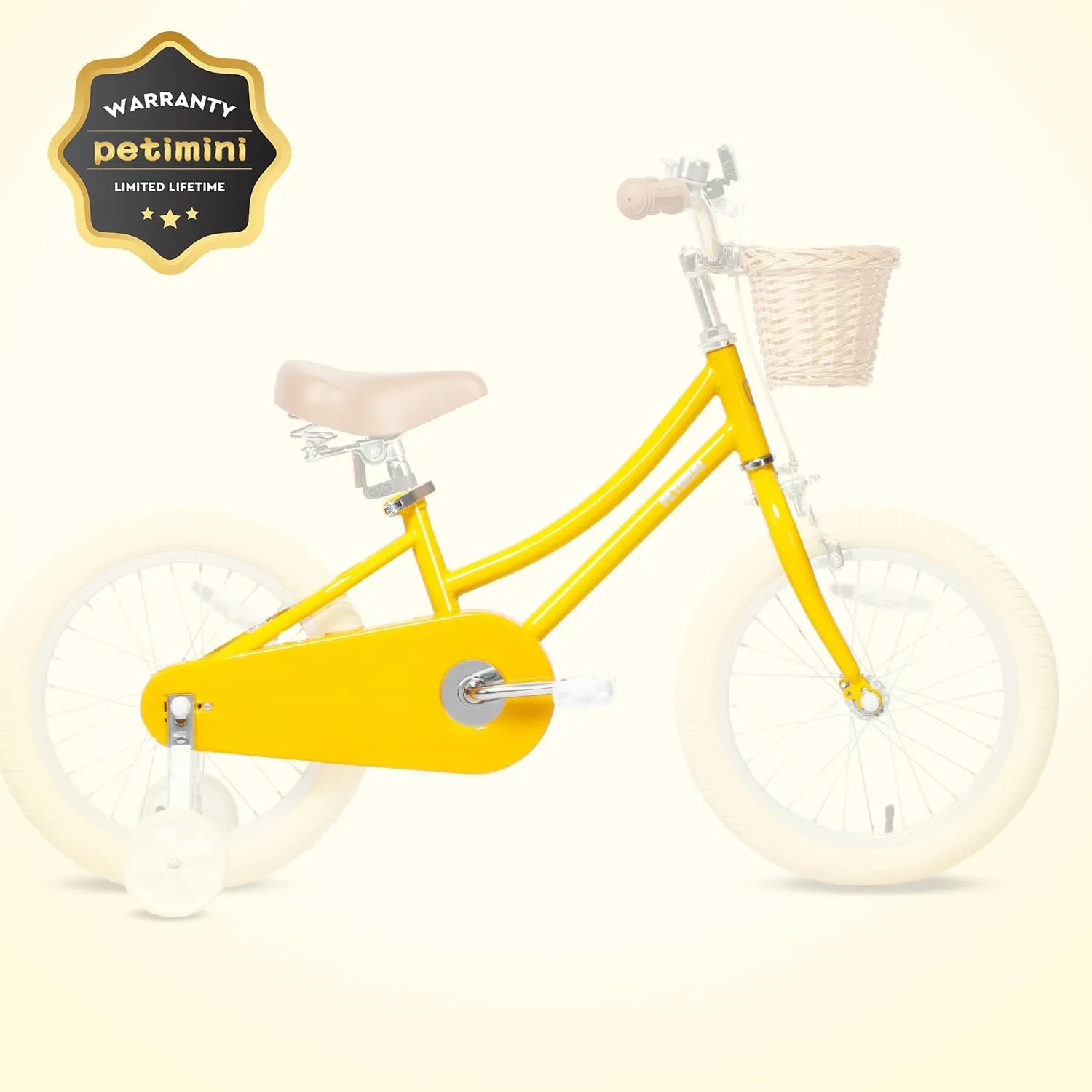 Petimini Girls Bike with Basket for 2-12 Years Old Kids, 12 14 16 18 20 Inch Bicycle with Bell Training Wheels, Multiple Colors