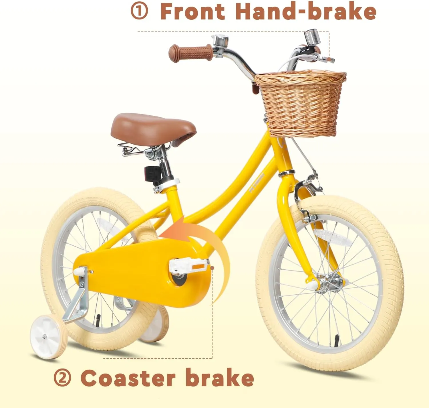 Petimini Girls Bike with Basket for 2-12 Years Old Kids, 12 14 16 18 20 Inch Bicycle with Bell Training Wheels, Multiple Colors