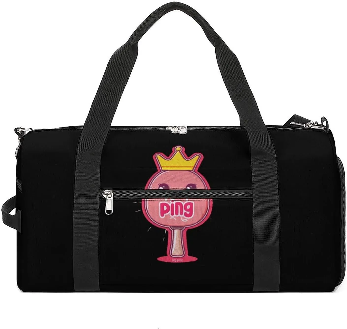 Ping Pong Queen Gym Bag for Women Men Lightweight Duffel Bag Travel Tote Bag Sports Bag with Shoulder Strap