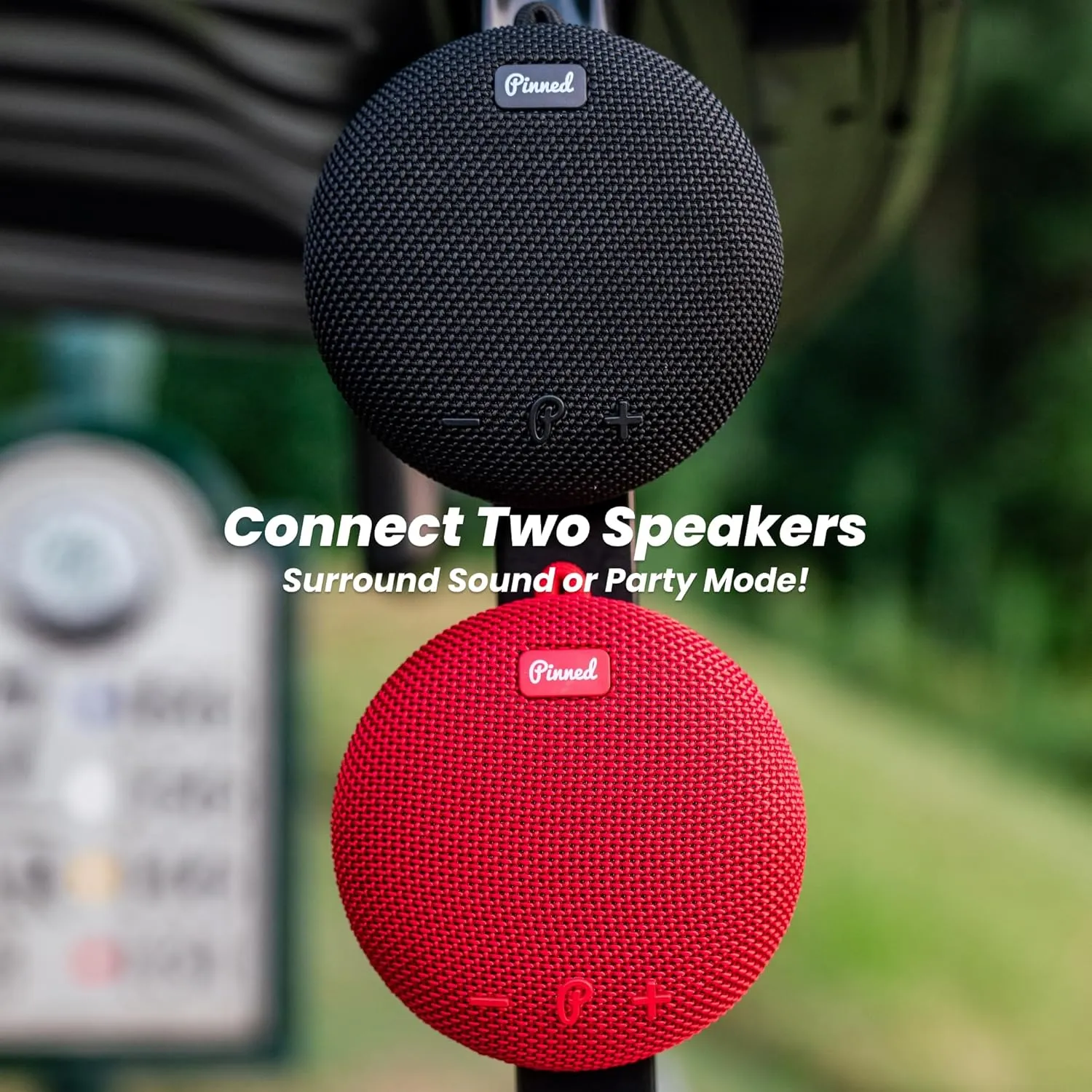 Pinned 2.0 Dart Speaker - USB-C Rechargeable, 10  Hour Battery, IPX7 Waterproof, Bag Clip Carabiner - Portable Bluetooth Speakers - Magnetic Golf Cart Speakers Bluetooth, American Flag