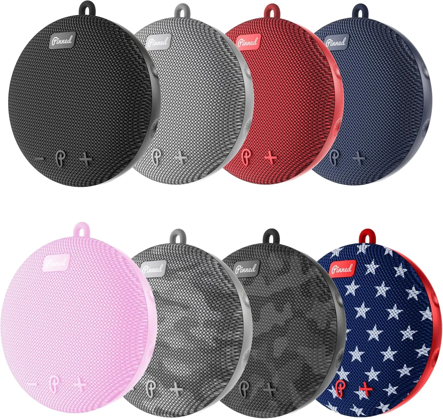 Pinned 2.0 Dart Speaker - USB-C Rechargeable, 10  Hour Battery, IPX7 Waterproof, Bag Clip Carabiner - Portable Bluetooth Speakers - Magnetic Golf Cart Speakers Bluetooth, American Flag