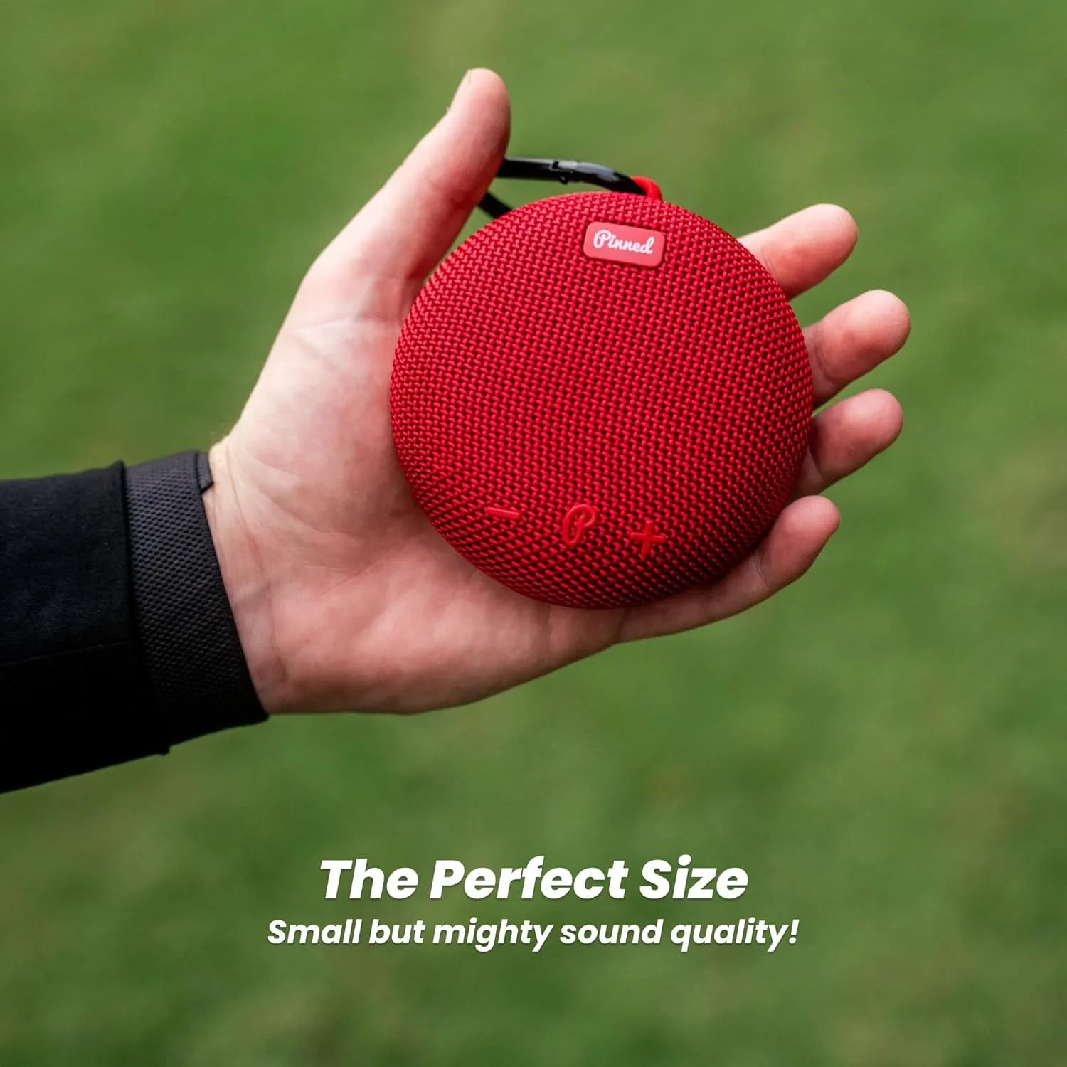 Pinned 2.0 Dart Speaker - USB-C Rechargeable, 10  Hour Battery, IPX7 Waterproof, Bag Clip Carabiner - Portable Bluetooth Speakers - Magnetic Golf Cart Speakers Bluetooth, American Flag