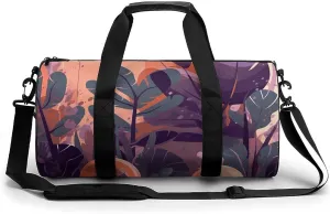 Plant Light And Shadow Sport Gym Duffle Travel Bag for Women Men Overnight Weekender Bag with Shoe Compartment,Wet Pocket, 17.7in/9in/9in, style-11