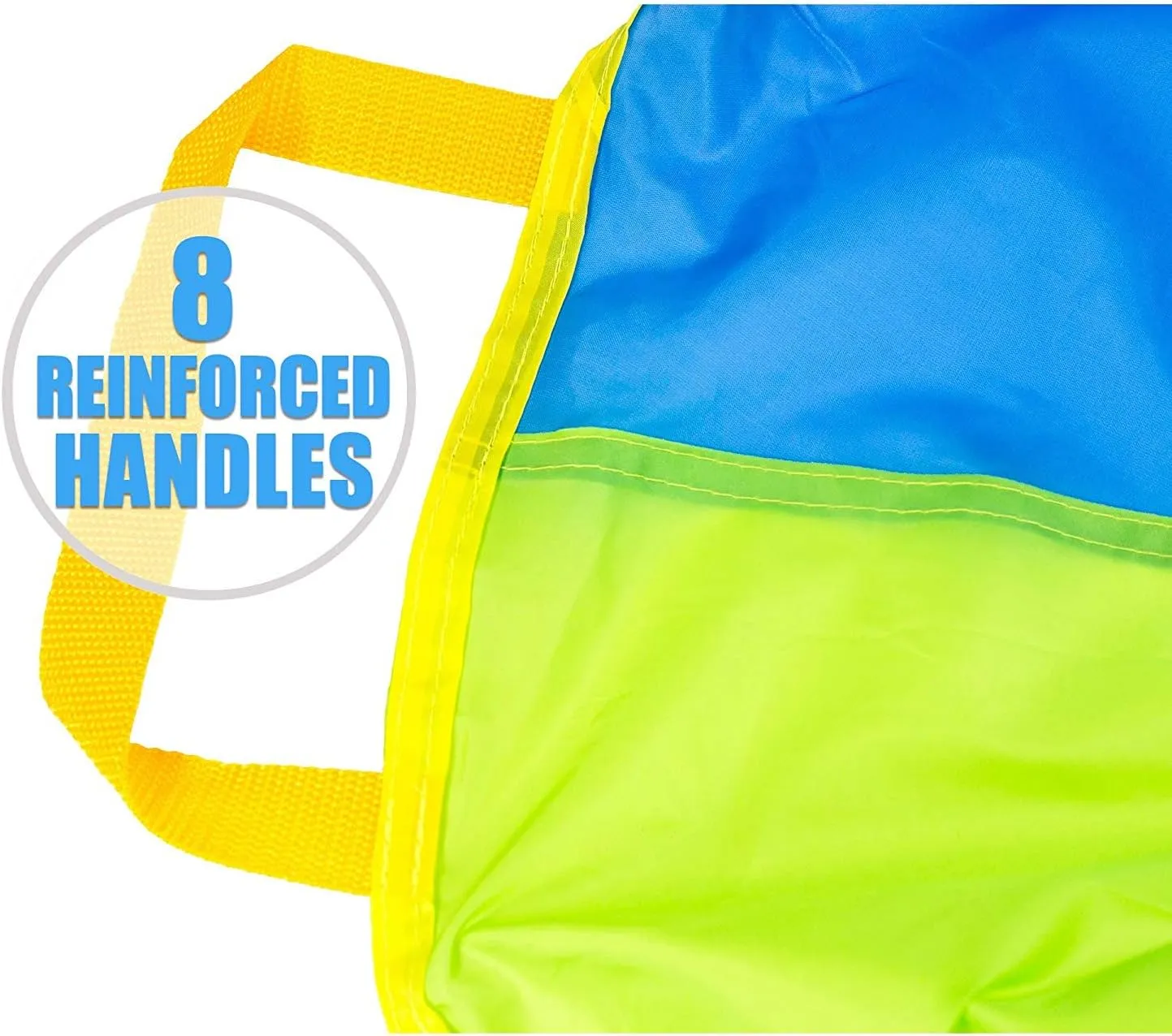 Play Platoon Rainbow Parachute Toy for Kids, 6 ft Play Parachute Game with 8 Handles, PE Equipment for Elementary School Gym Class, Backyard/Indoor Equipment