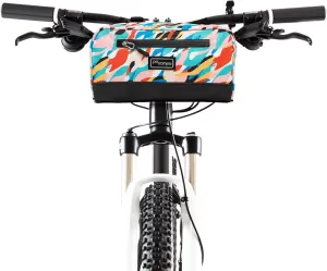 Po Campo Domino Handlebar Bag - Large, Waterproof Bicycle Storage Baskets for Front Mount - Lightweight Bike Bags That Convert To Crossbody (Waves)