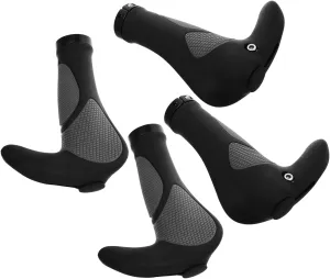 POPETPOP 4set - Handlebar Grips for Mountain and Bullhorn Shock Absorbing Design with Dampening Easy Installation with Lock Plugs and Wrench
