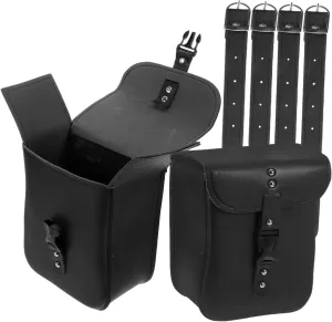 POPETPOP Ebike Side Bags 2pcs Motorcycle Front Fork Storage Pu Motorcycle Tool Pouch Handlebar Bag for Electric Bikes
