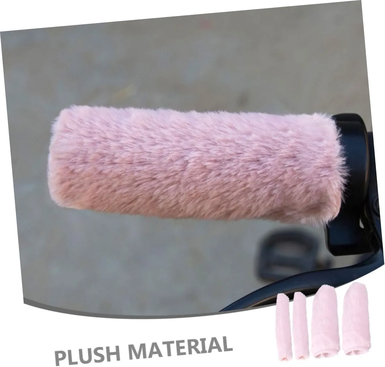POPETPOP Plush Handle Gloves Bike Grip Furry Bike Handle Grips Accessories Handlebar Grips Mountain Bike Handle