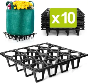 Pot Holder Plant Stand – 10-Pack Plant Stand Indoor and Outdoor for Pots and Grow Bags – Heavy Duty Stand Supports 75kg/165.3lb – Improves Drainage and Aeration