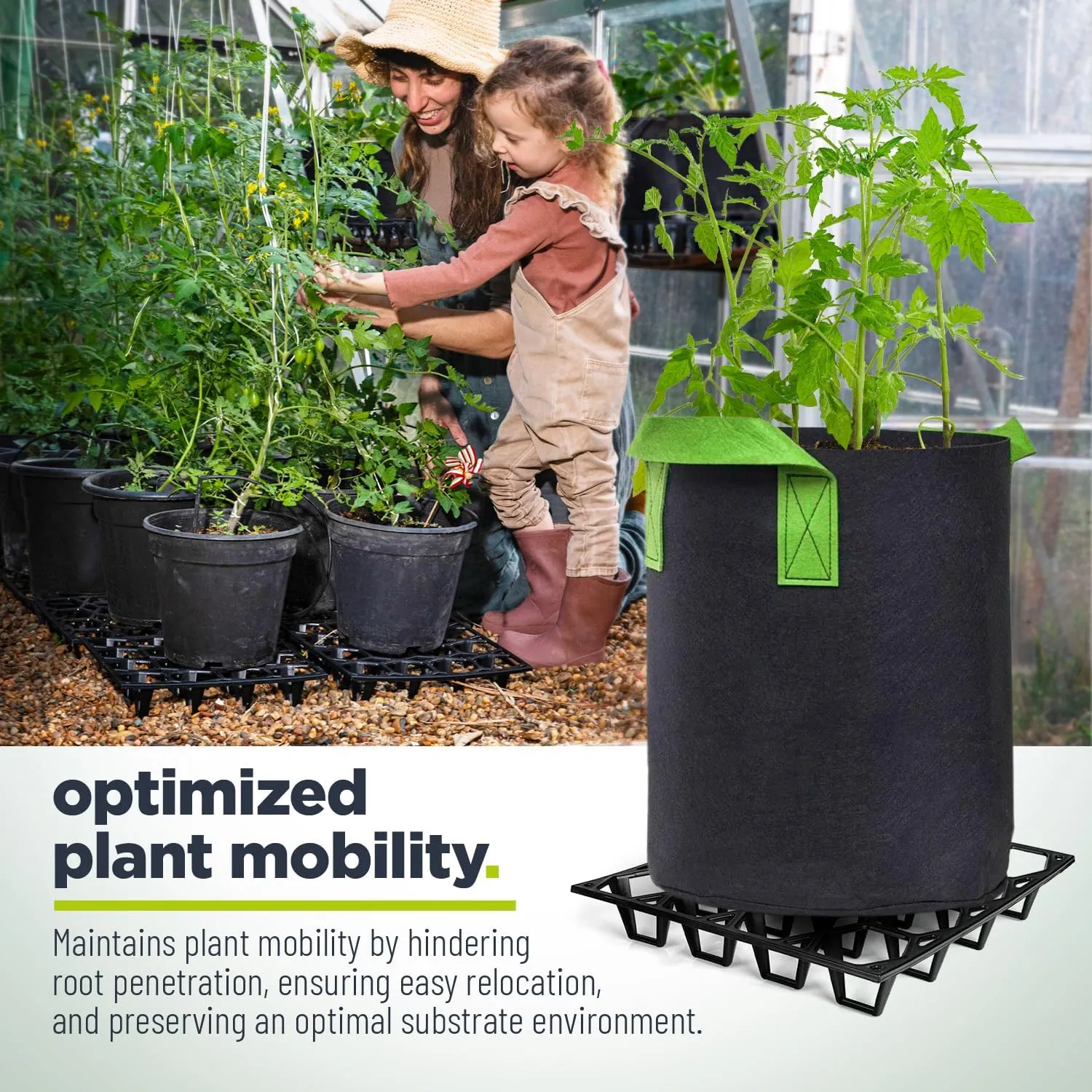 Pot Holder Plant Stand – 10-Pack Plant Stand Indoor and Outdoor for Pots and Grow Bags – Heavy Duty Stand Supports 75kg/165.3lb – Improves Drainage and Aeration