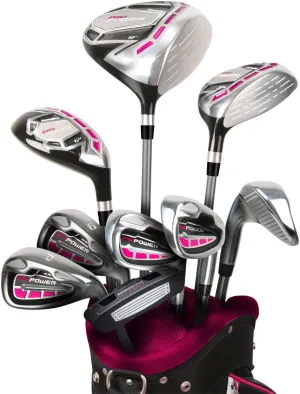Powerbilt Pro Power Complete Golf Set for Petite, Standard & Tall Women with Stand Bag, Right and Left Handed