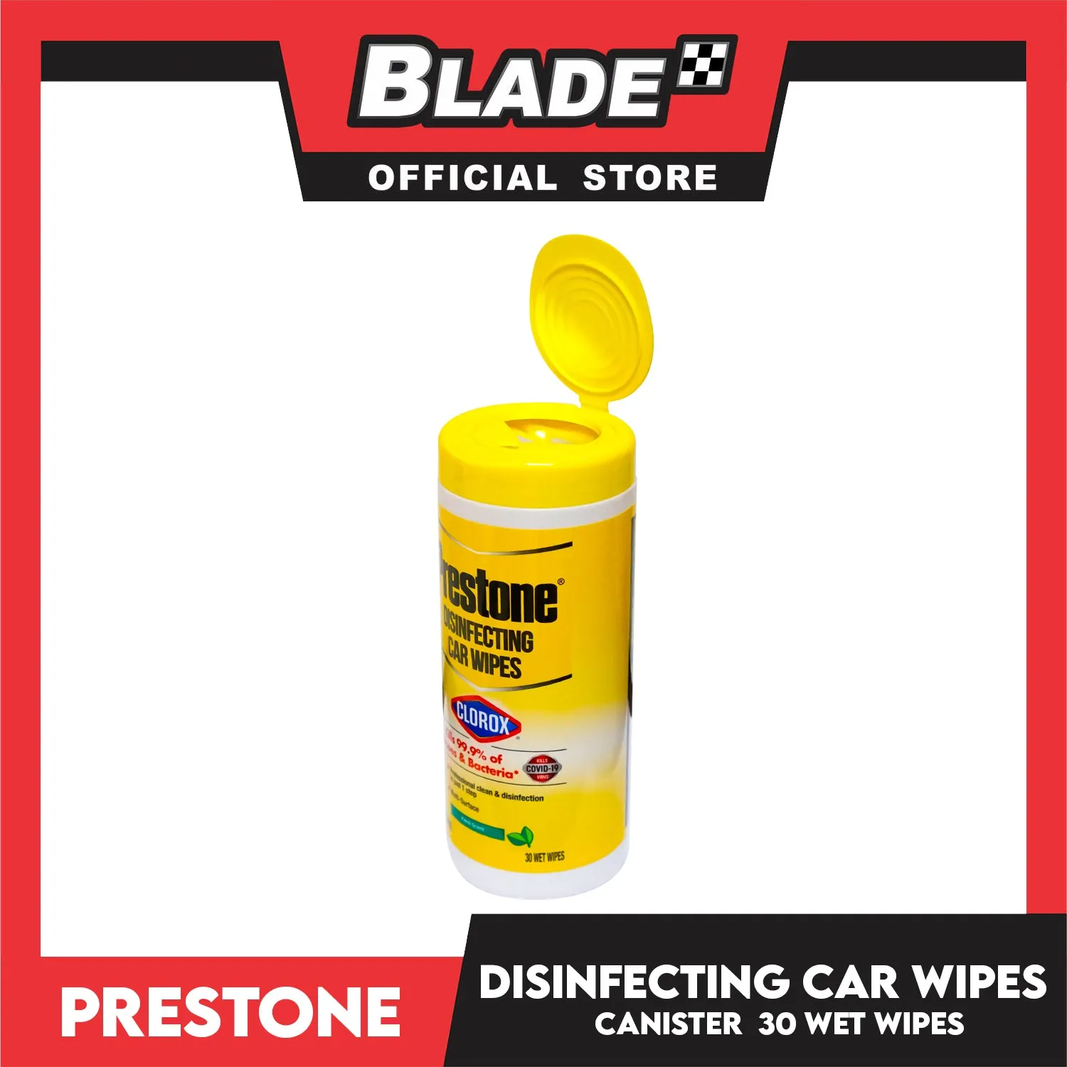 Prestone Disinfecting Car Wipes Canister 30pcs (Fresh Scent)