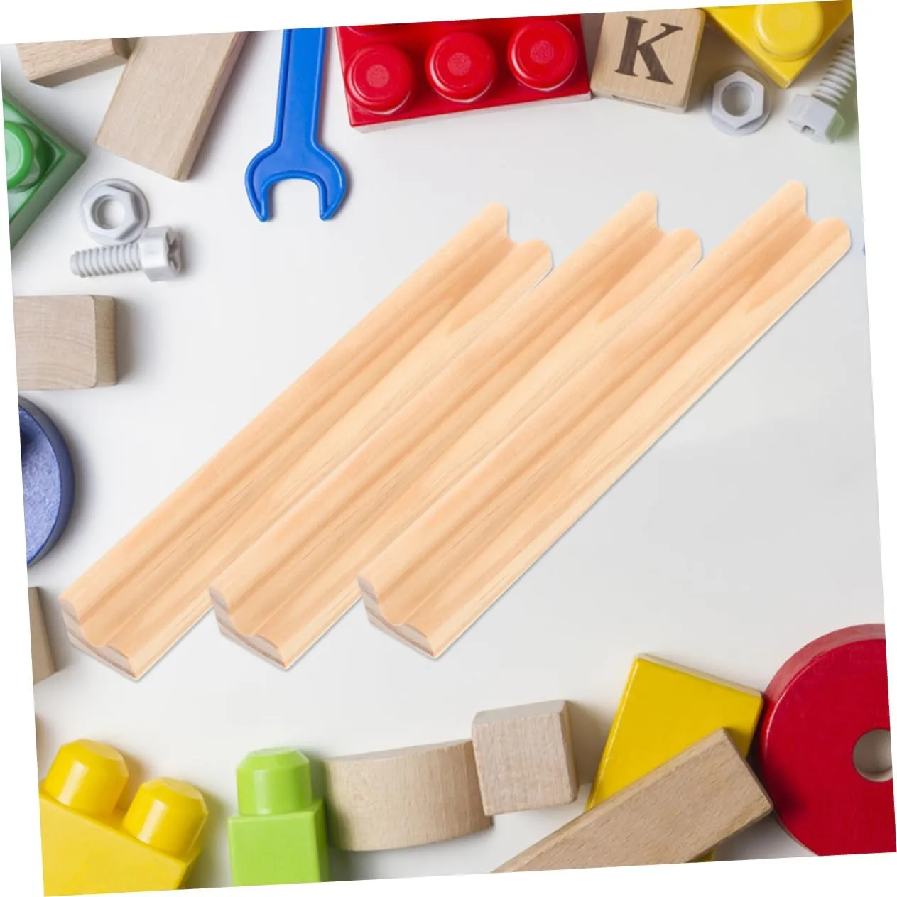 PRETYZOOM 16pcs Multi-function Wooden Trays Elegant Accessory for Games Crafts Stylish Racks for Alphabet Display and Organization