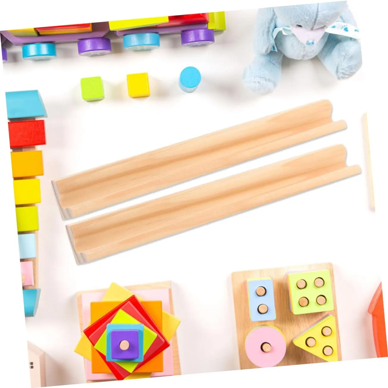 PRETYZOOM 16pcs Multi-function Wooden Trays Elegant Accessory for Games Crafts Stylish Racks for Alphabet Display and Organization