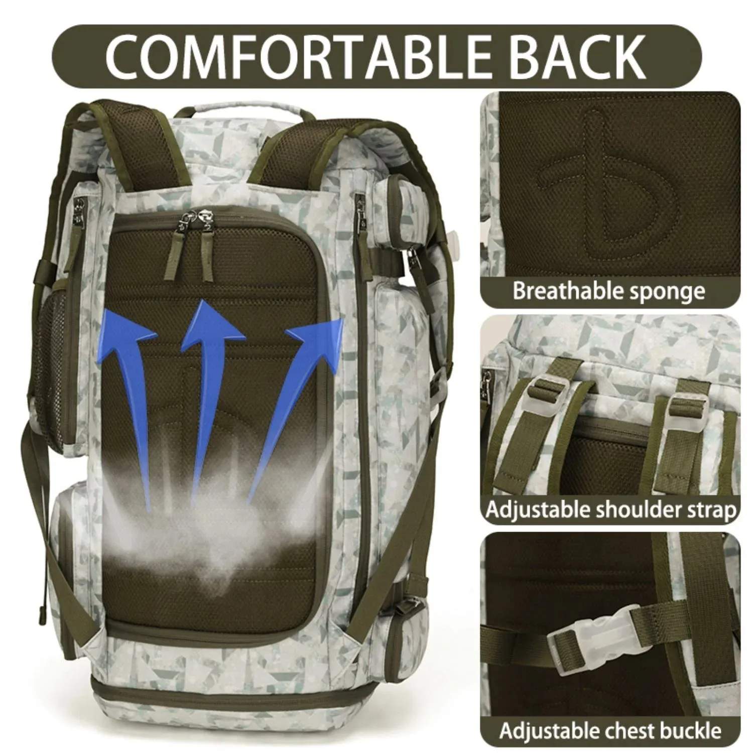 Professional assistance 50L with Exclusive savings Heavy Shoe Outdoor (XL) Gym Duffel - Men Extra Duty for Bag and Waterproof SMART Hiking, for Camping Compartment Sports, BE Backpack Large