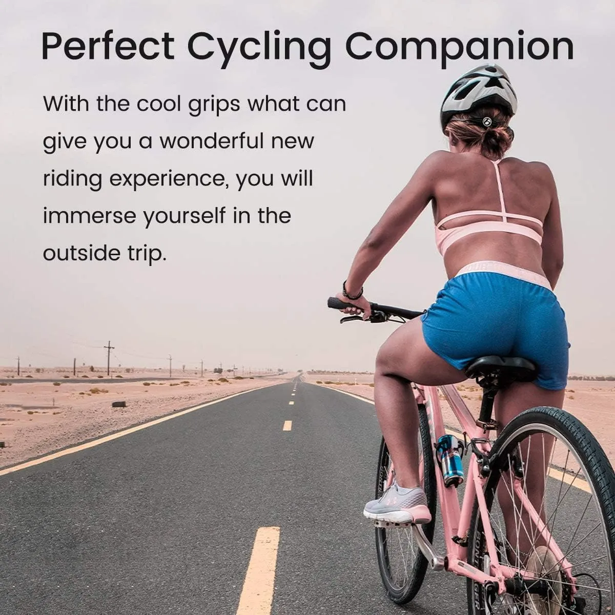 PRUNUS No-Slip Soft Rubber Bike Handlebar Grips Universal for Bicyble, MTB, BMX Mountain Bike, E-Bike, Scooter, Beach Cruiser, City Commuter Bikes, Universal Size Bike Grips for Adult, Bike Grips