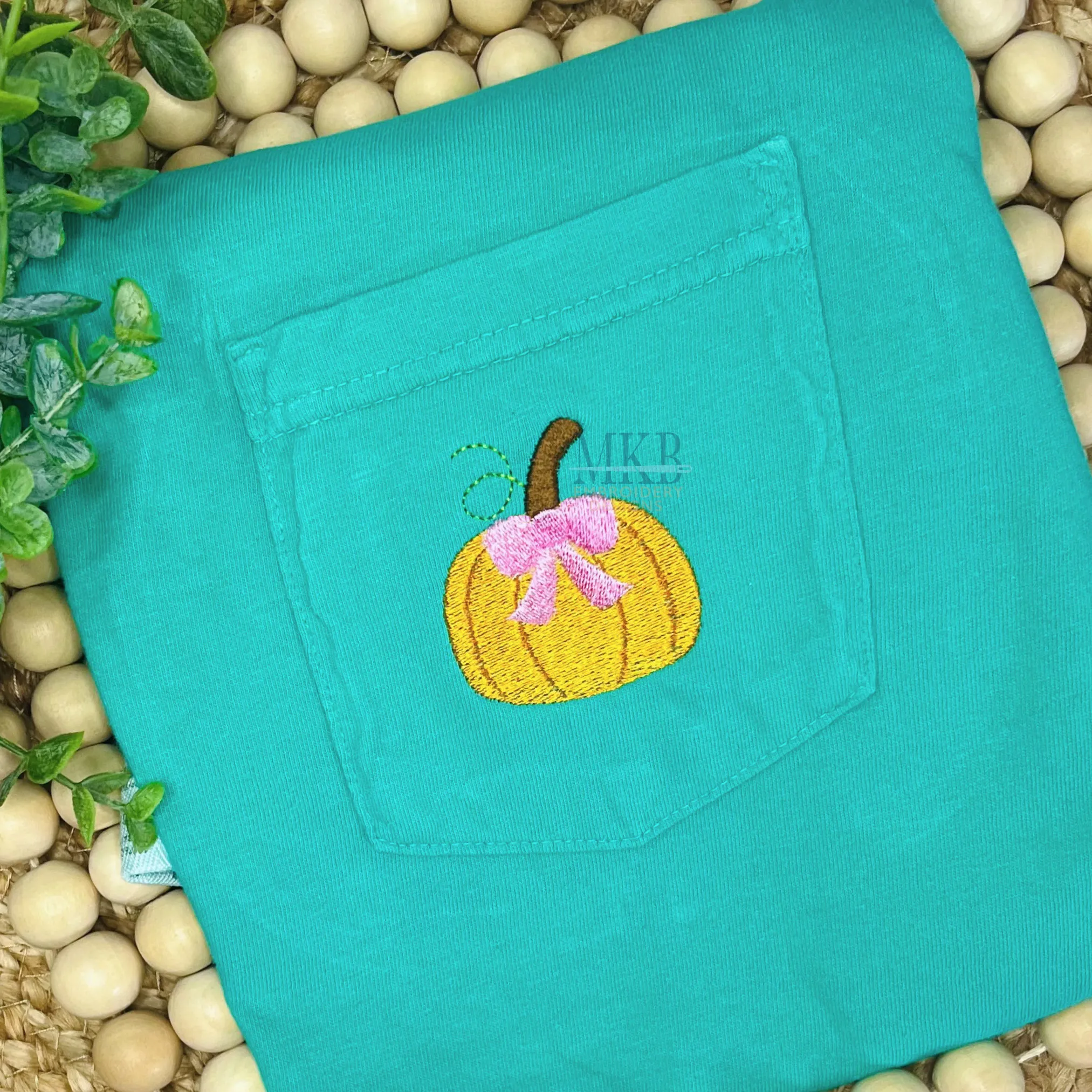 Pumpkin with Bow Mini Machine Embroidery Design File