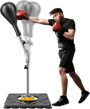 Punching Bag for Adults and Kids - Height Adjustable Suction Cup Base Boxing Bag with Stand, Boxing Equipment Fitness, Reflex Bag Speed Bag for Training