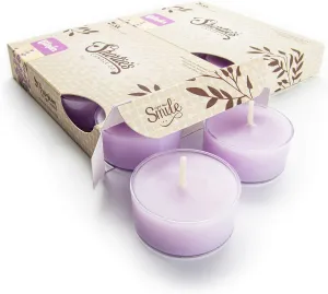 Pure English Lavender Premium Tealight Candles Multi Pack - Highly Scented with Essential & Natural Oils - 12 Purple Tea Lights - Beautiful Candlelight - Made in The USA - Flower & Floral Collection