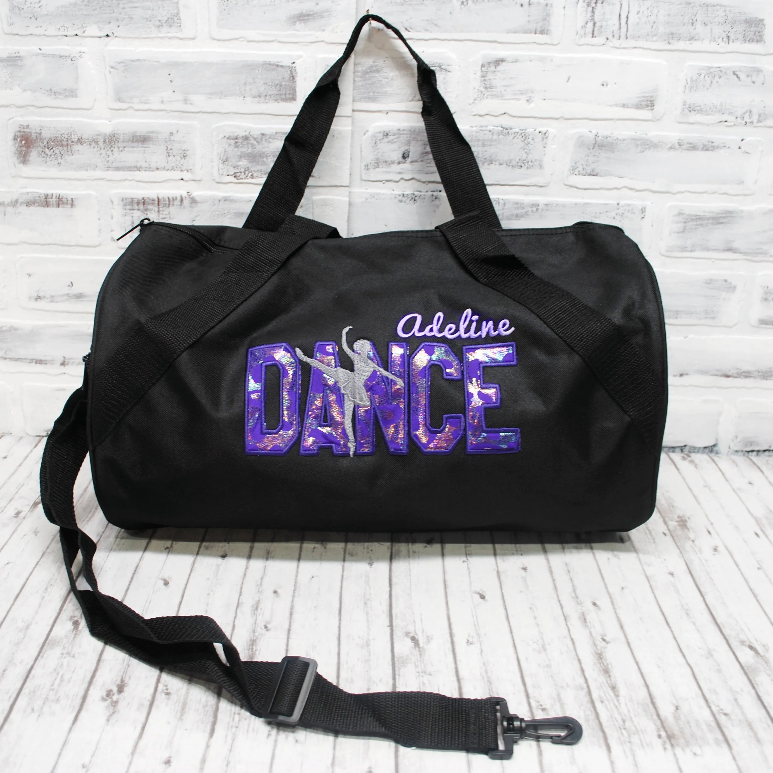 Purple Ballet Dancer Personalized Tote or Duffle Bag