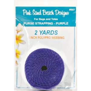 Purse Strapping 1 Inch Polypro Webbing 2yd Purple Pink Sand Beach Designs