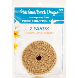 Purse Strapping 1 Inch Polypro Webbing 2yd Sand Beige Pink Sand Beach Designs