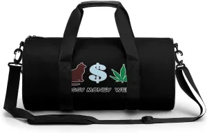 Pussy Money Weed Sports Gym Bag Waterproof Duffel Bag Travel Overnight Bag Carryon Weekend Bag