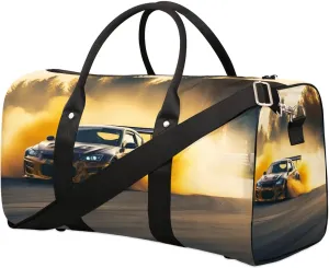 Racing Car Travel Duffel Bag for Women Men Waterproof Foldable Overnight Weekender Bag Large Capacity Sports Gym Bag