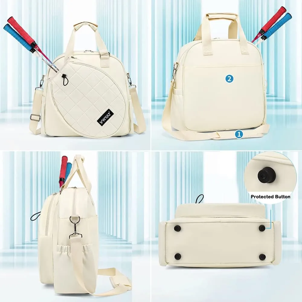 Rejolly Tennis Shoulder Bag Large Water Resistant Tote Handbag for Tennis Racket, Pickleball Paddles, Badminton Racquet