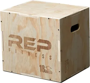 REP FITNESS Unassembled 3 in 1 Wood Plyometric Box for Jump Training and Conditioning 30/24/20, 24/20/16, 20/18/16, 16/14/12 …