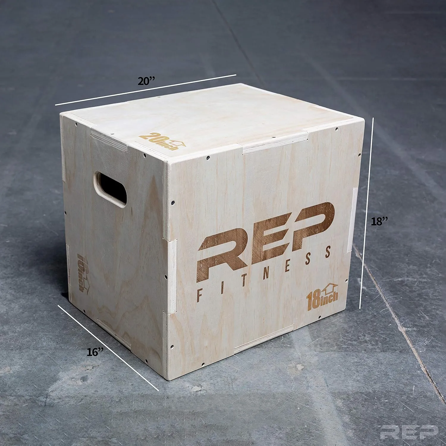 REP FITNESS Unassembled 3 in 1 Wood Plyometric Box for Jump Training and Conditioning 30/24/20, 24/20/16, 20/18/16, 16/14/12 …
