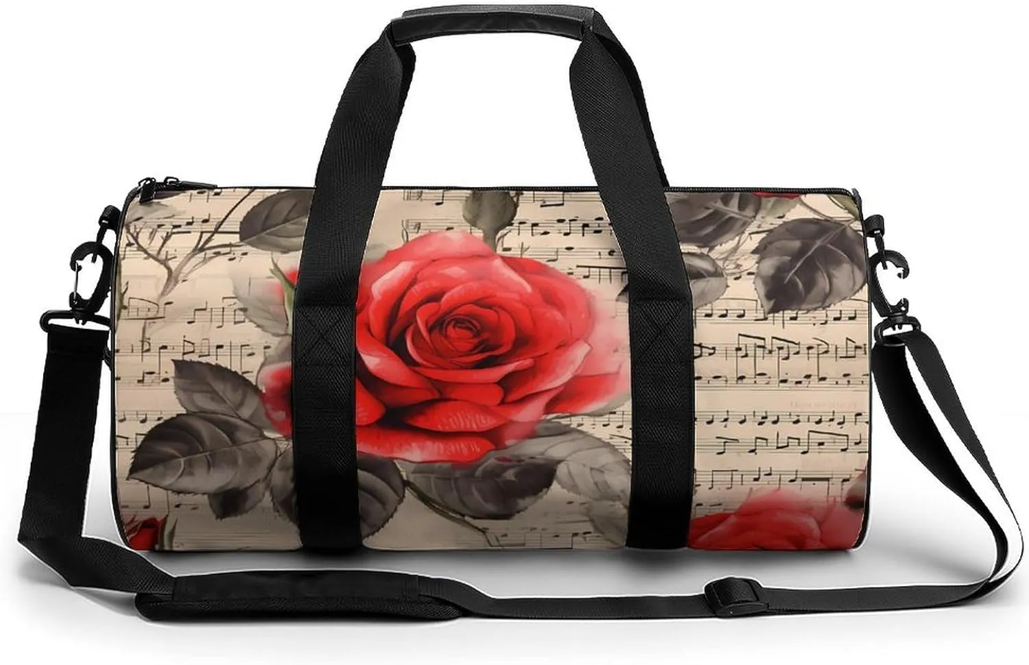 Retro Romantic Flowers Gym Bag Travel Waterproof Duffel Bag Carryon Overnight Bags Tote Bags for Sports