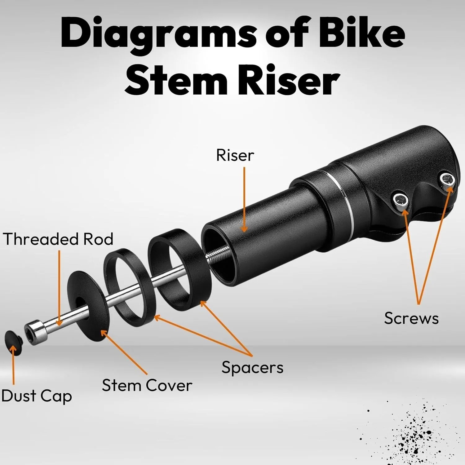 Rmiott Bike Stem Riser Bicycle Fork Stem Extender 115mm 150mm 180mm 210mm Bicycle Handlebar Riser for 1-1/8" 28.6mm Fork Aluminum Black Red Available