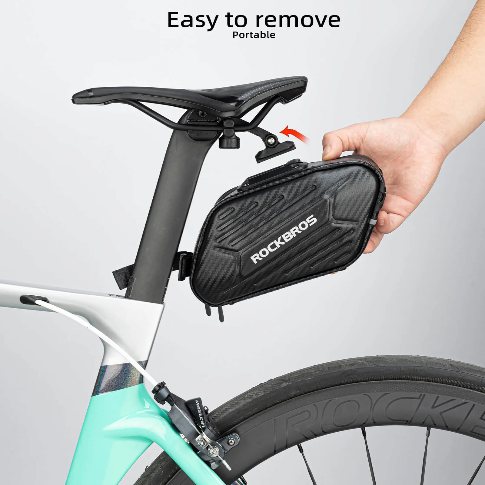 ROCKBROS Bicycle Saddle Bag Waterproof Pouch Stiff Mountain Bag 1.5 L