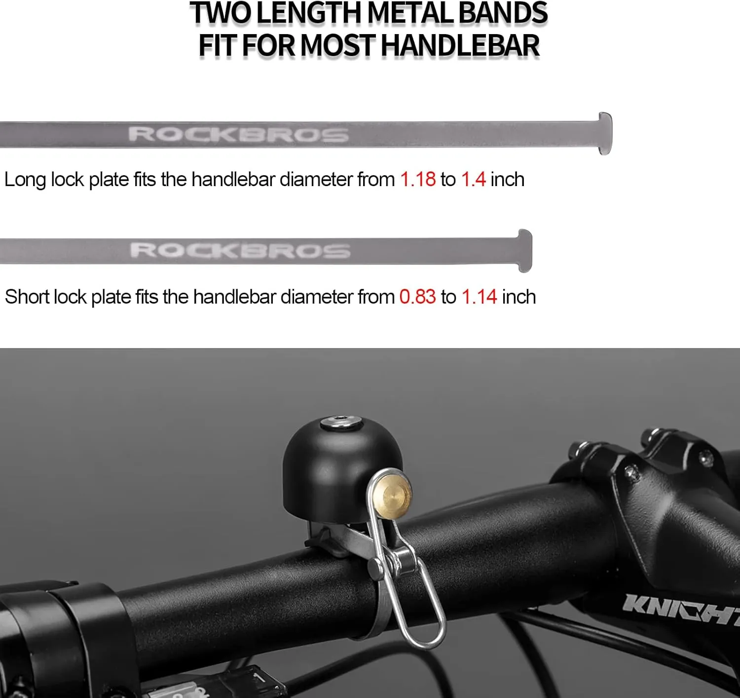 ROCKBROS Bike Bell Classic Bicycle Bell for Bike Ring Bell with Loud Sound Bells for Road Mountain Bike Handlebars Adults