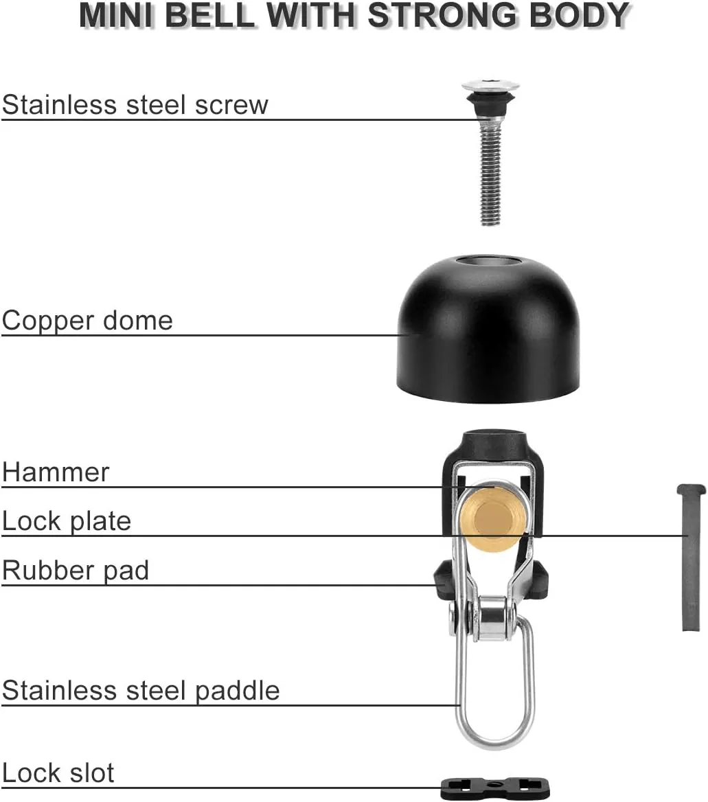 ROCKBROS Bike Bell Classic Bicycle Bell for Bike Ring Bell with Loud Sound Bells for Road Mountain Bike Handlebars Adults