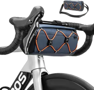 ROCKBROS Bike Handlebar Bag, 2.2L Bicycle Handle Bar Bag Portable Bike Front Bag Handlebar Storage Bag with Shoulder Strap