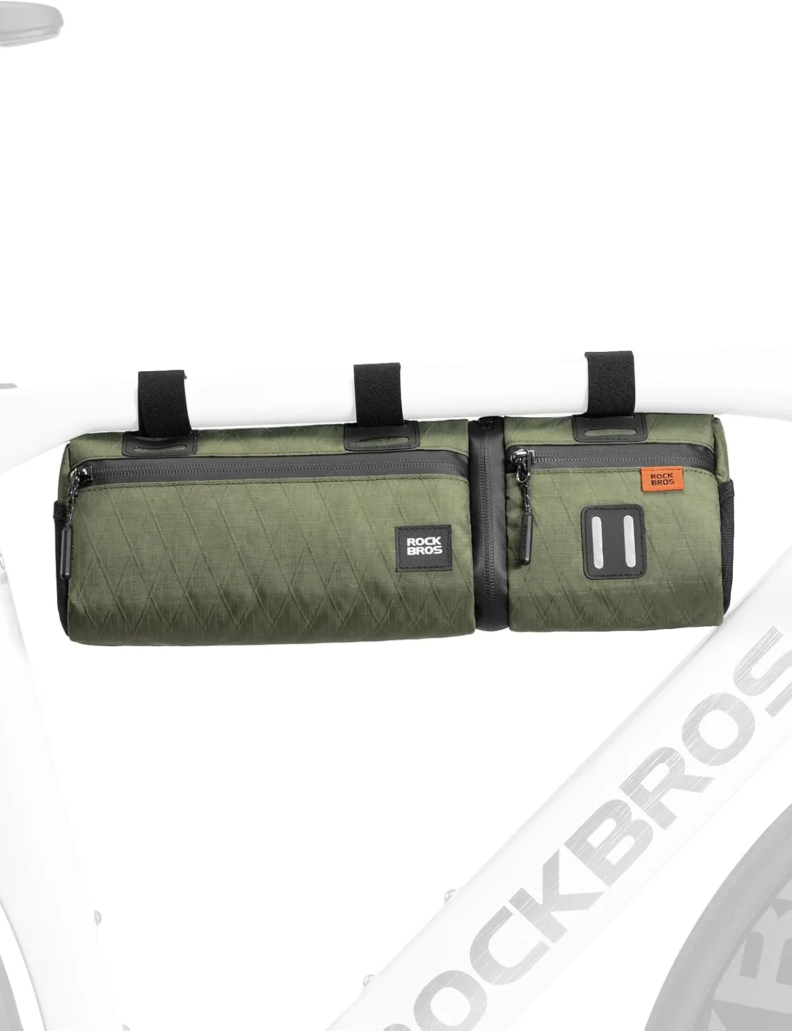 ROCKBROS Bike Handlebar Bag, 2L Large Capacity Handlebar Bags for Bicycles, 2 In 1 Multifunctional Bike Frame Bag, Separated Bike Saddle Bag