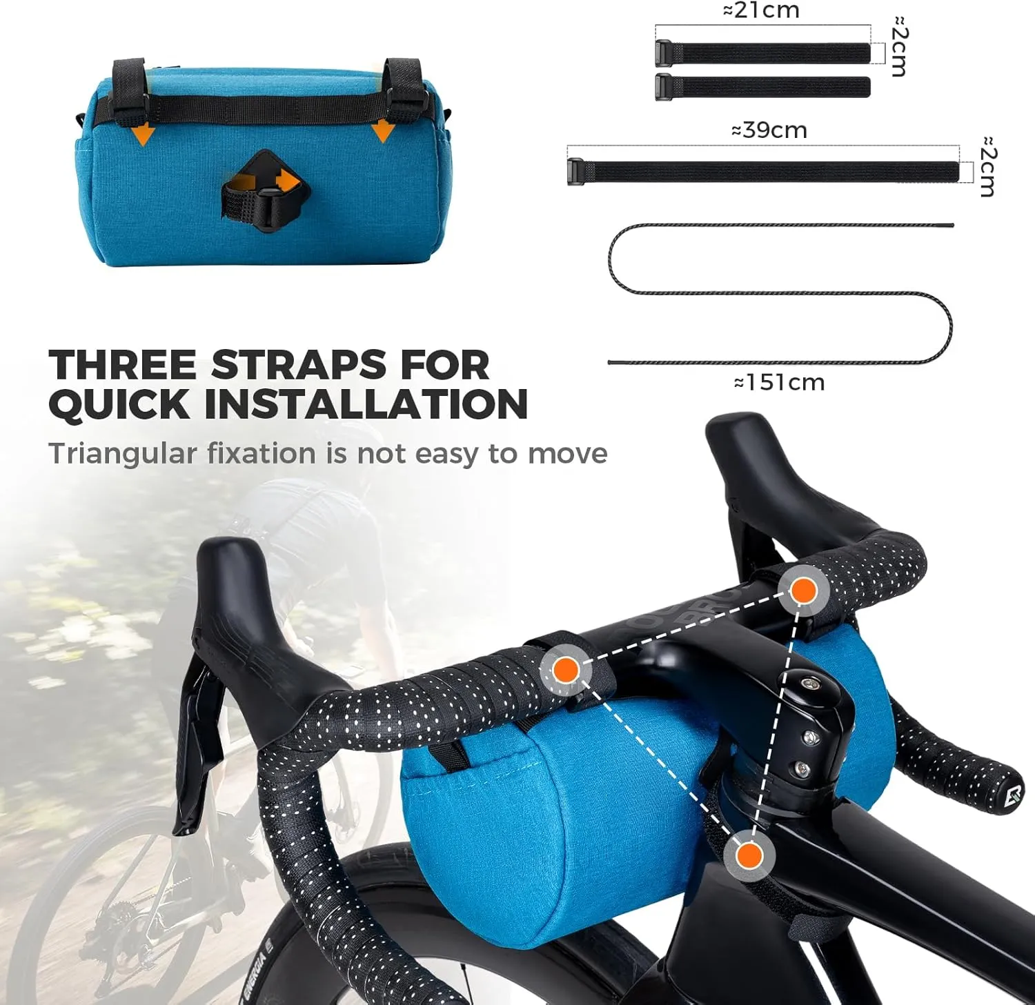ROCKBROS Bike Handlebar Front Bag Bicycle Handy Frame Roll Bag with Shoulder Removable Strap Mountain Bike Storage Pouch Cycling Accessories