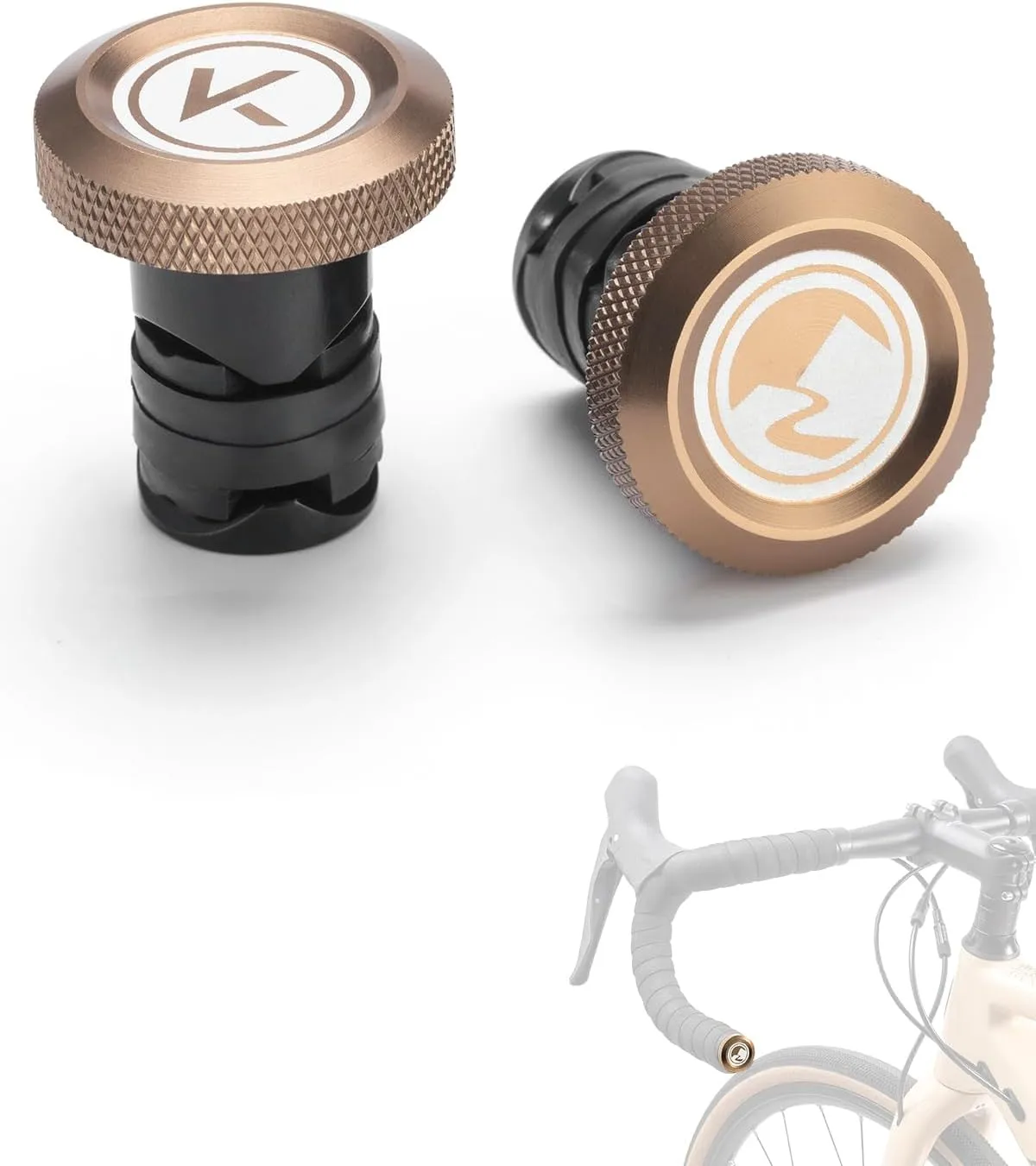 ROCKBROS Handlebar End Plugs Expanding, Aluminum and Adjustable Handlebar Bike Bar Ends for Road, Mountain, BMX, MTB Bicycle - 2 Set Plug or Cap for Bike Bars