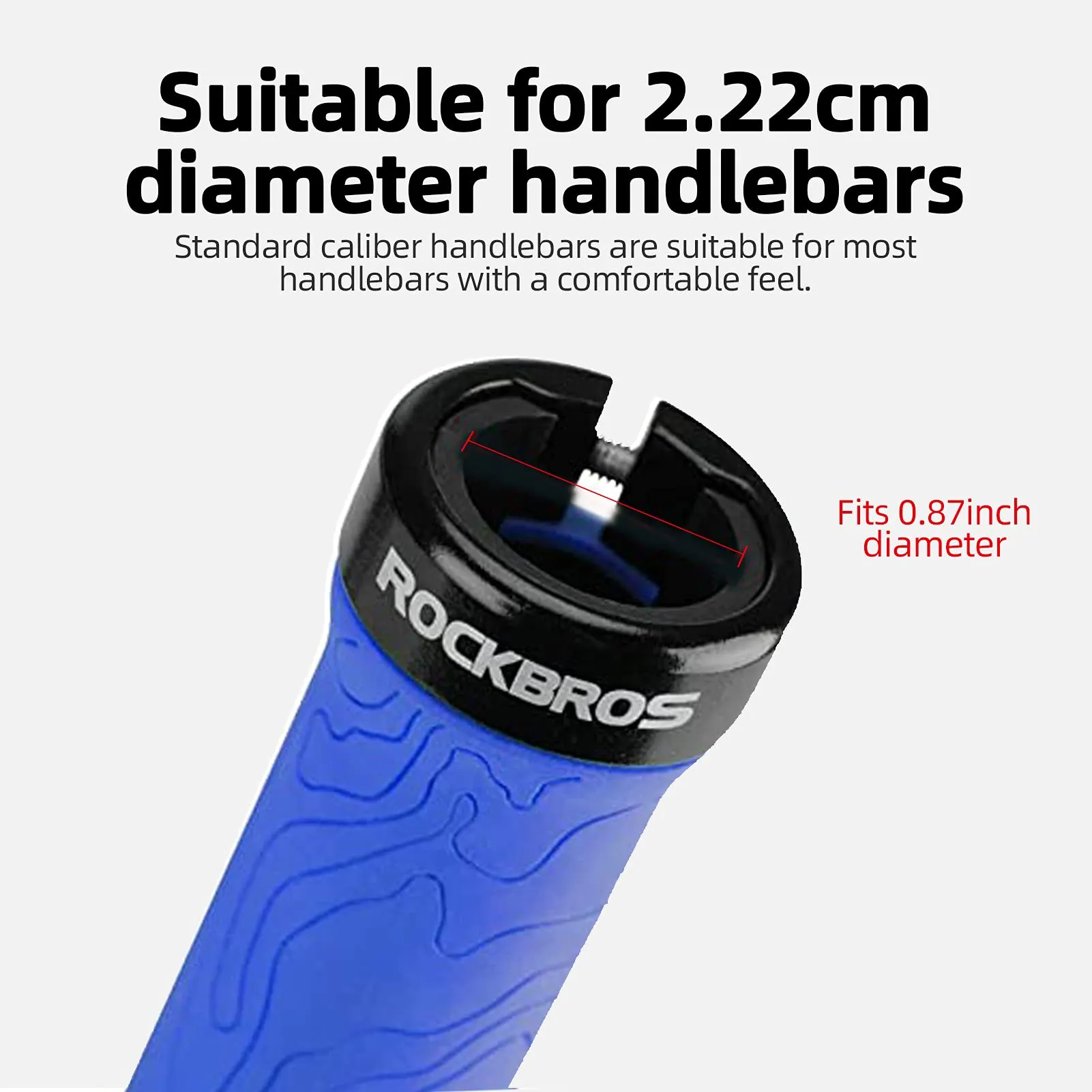 ROCKBROS Mountain Bike Handlebar Grips Double Lock-on Rubber Anti-slip