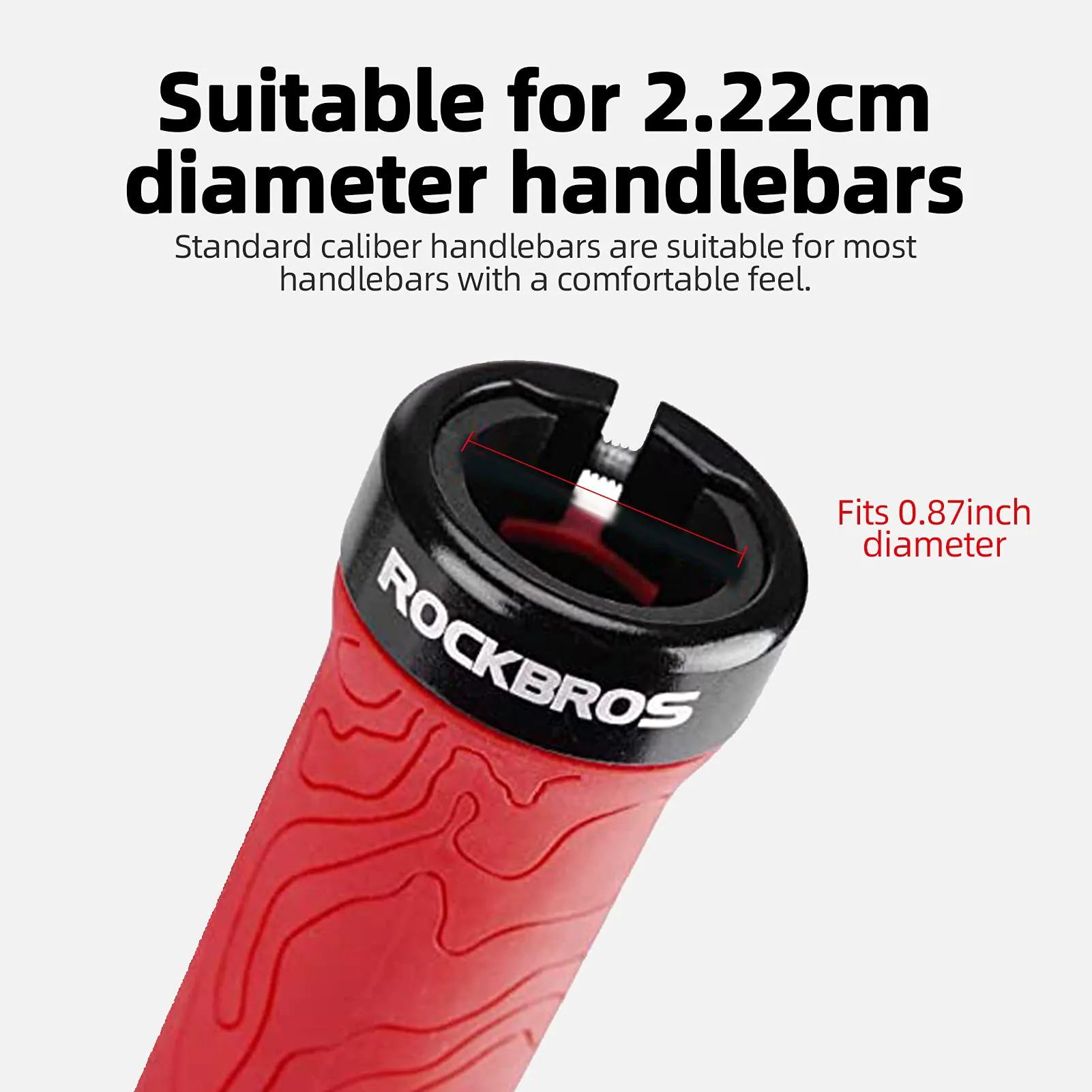 ROCKBROS Mountain Bike Handlebar Grips Double Lock-on Rubber Anti-slip