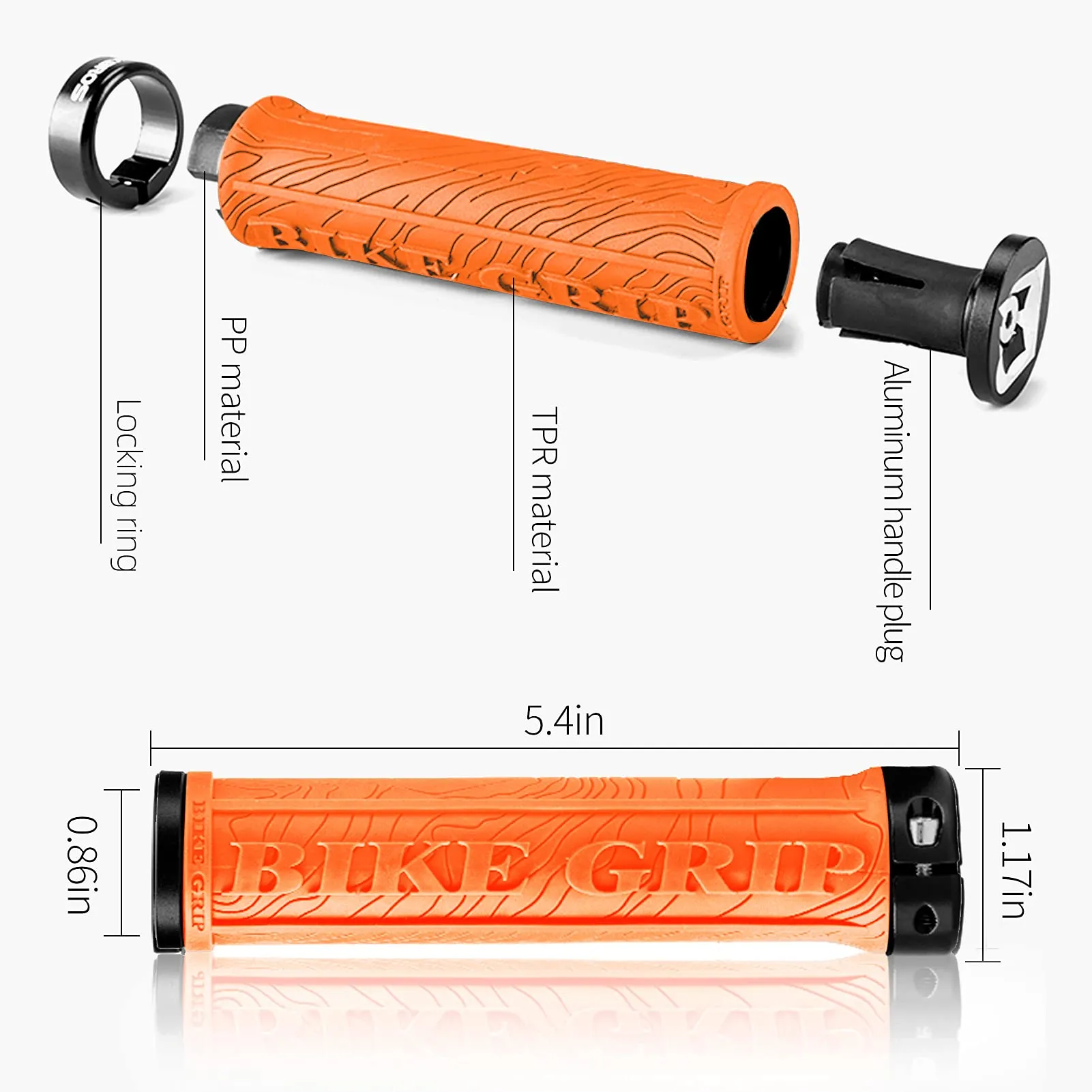 ROCKBROS Mountain Bike Handlebar Grips Double Lock-on Rubber Anti-slip