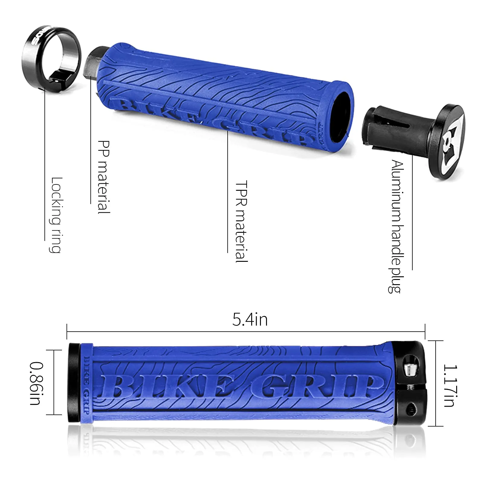 ROCKBROS Mountain Bike Handlebar Grips Double Lock-on Rubber Anti-slip